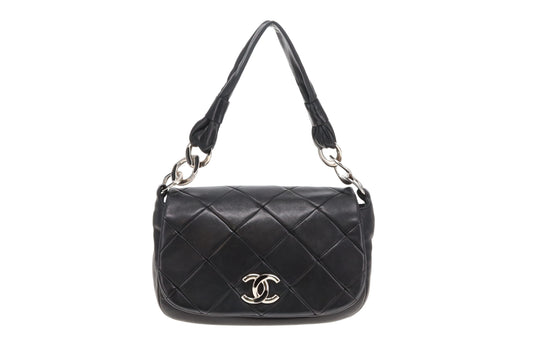 Chanel Black Lambskin SHW Soft Handle Seasonal Flap Bag 2006/08
