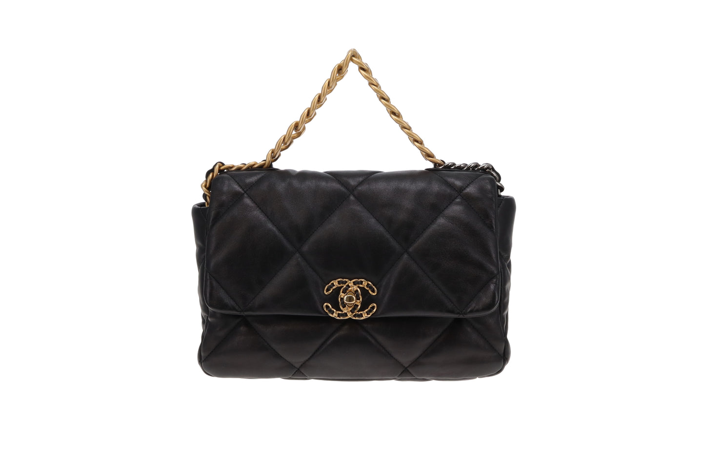 Chanel 19 Black Shiny Lambskin Large 2022