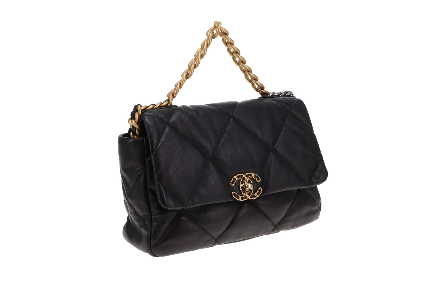 Chanel 19 Black Shiny Lambskin Large 2022