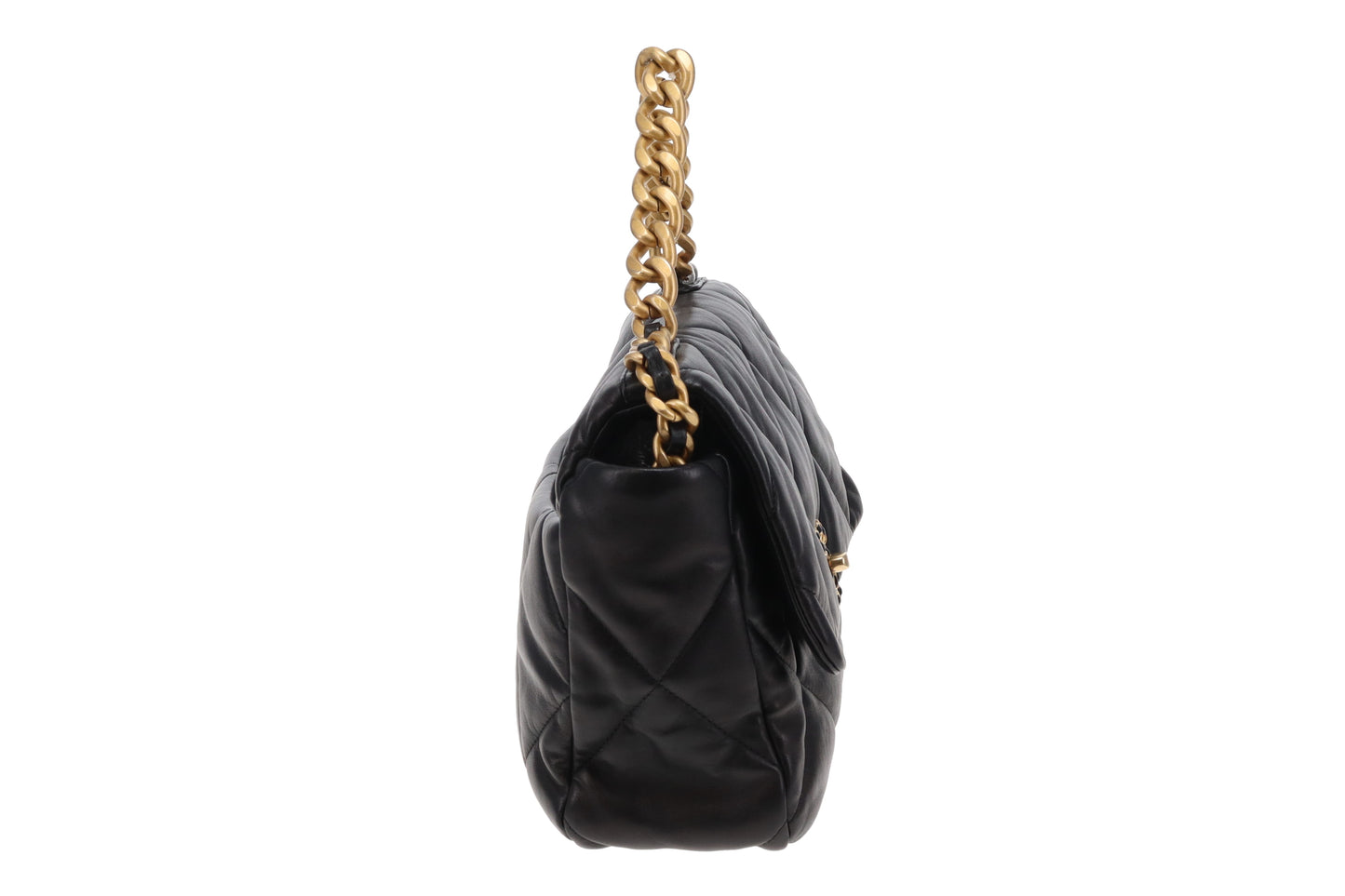 Chanel 19 Black Shiny Lambskin Large 2022