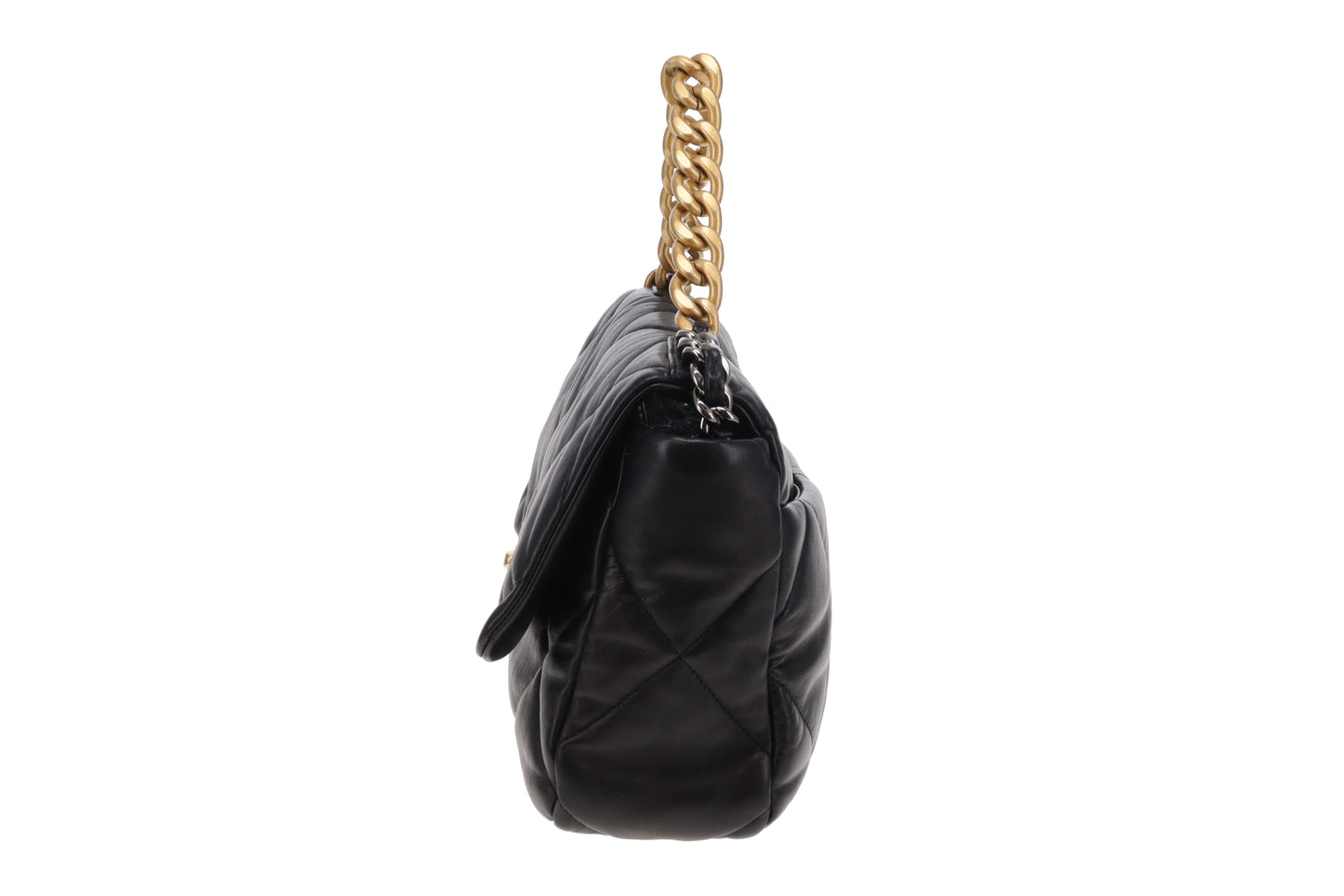 Chanel 19 Black Shiny Lambskin Large 2022