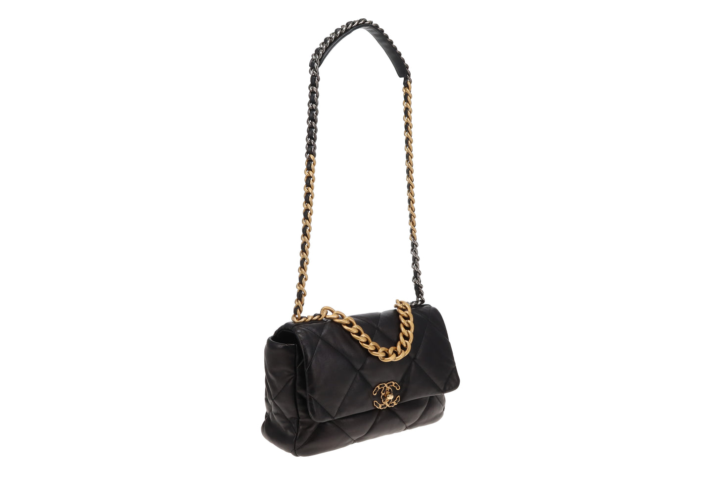 Chanel 19 Black Shiny Lambskin Large 2022