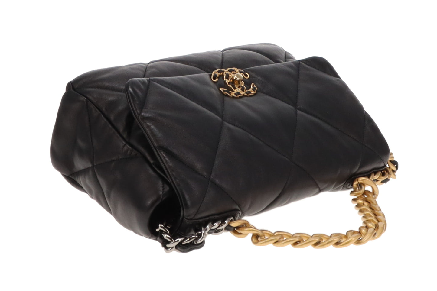Chanel 19 Black Shiny Lambskin Large 2022
