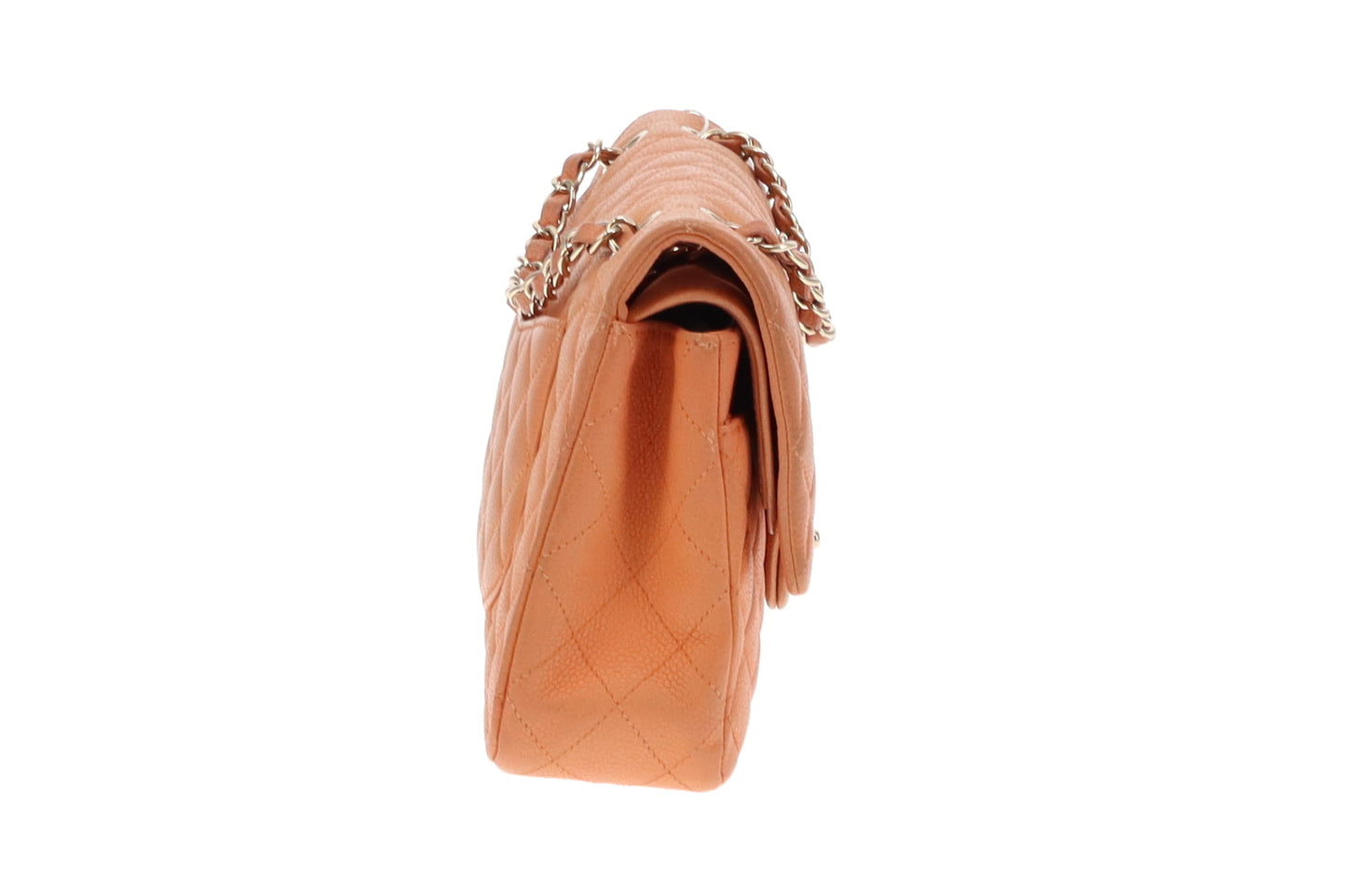 Chanel Classic Medium Double Flap Peach Caviar Leather GH 2012