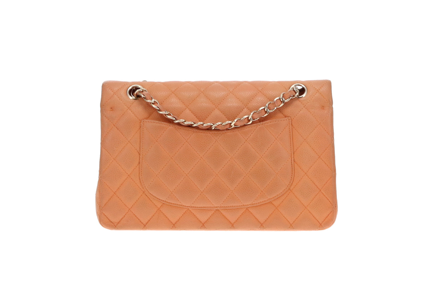 Chanel Classic Medium Double Flap Peach Caviar Leather GH 2012