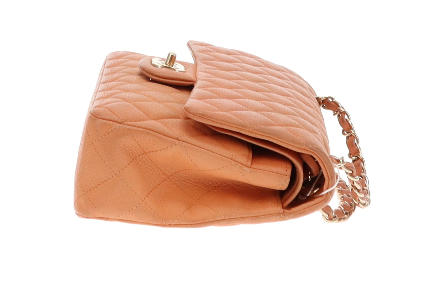 Chanel Classic Medium Double Flap Peach Caviar Leather GH 2012