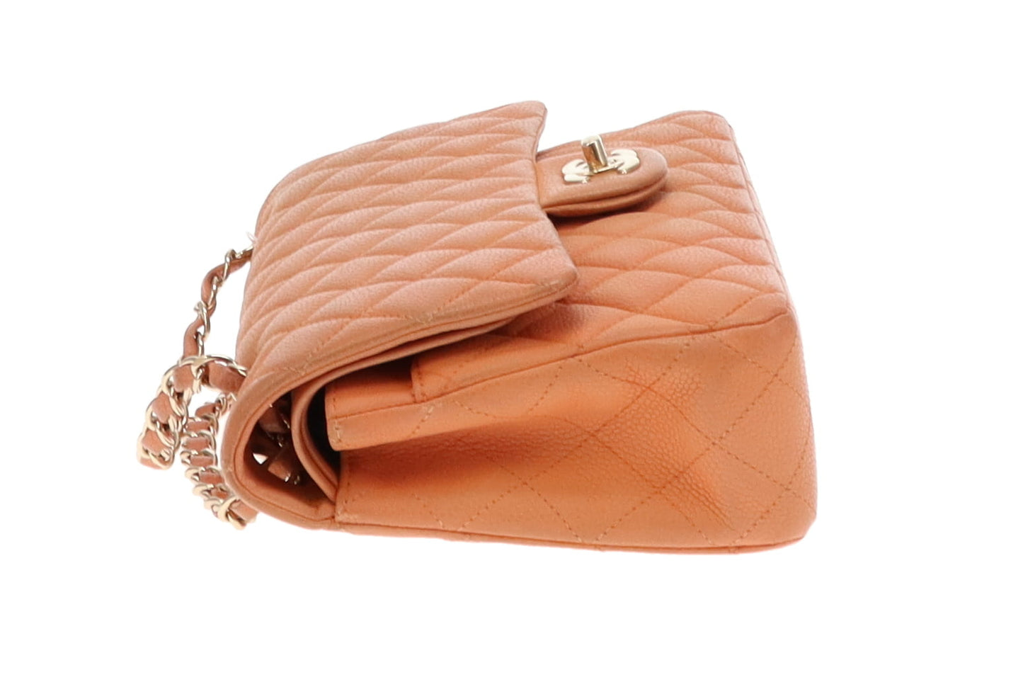 Chanel Classic Medium Double Flap Peach Caviar Leather GH 2012