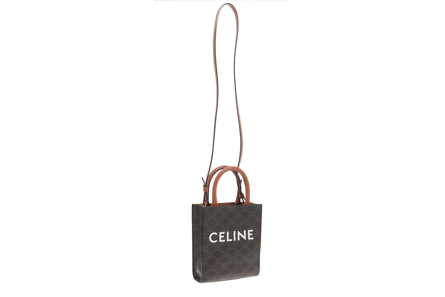 Celine Vertical Cabas Tote Mini Triomphe Canvas