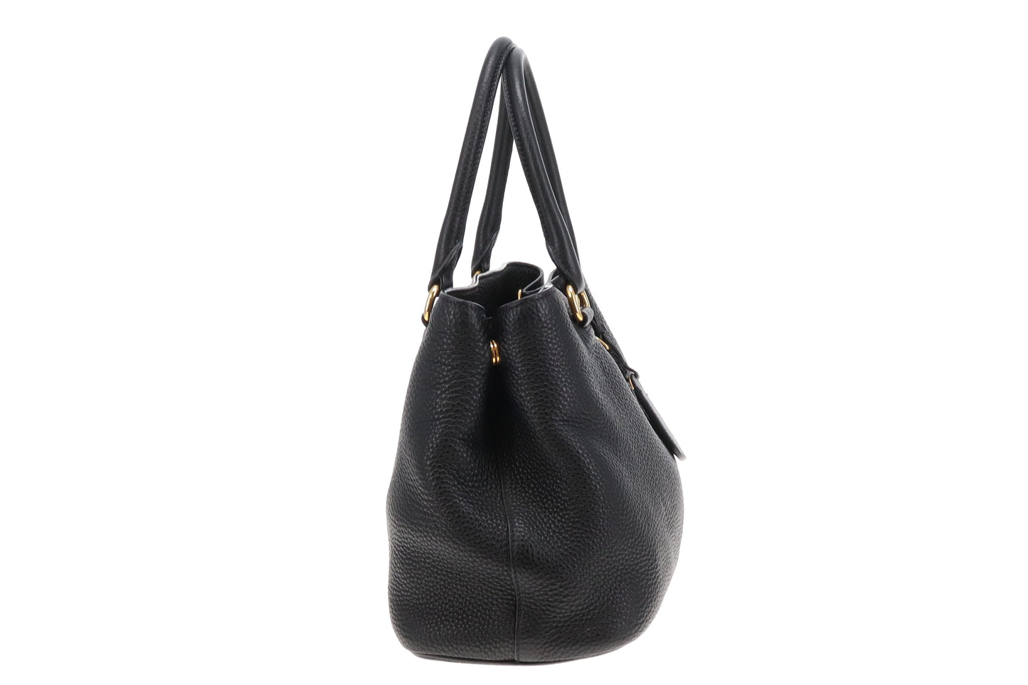 Prada Vitello Daino Small Tote Black with Strap