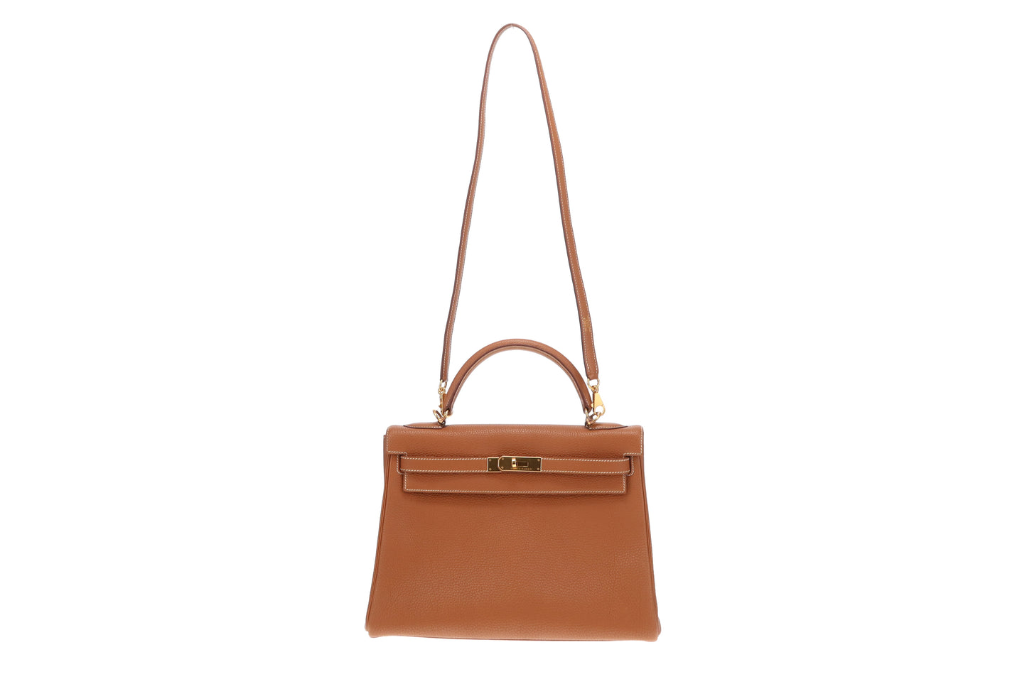 Hermes Kelly 32 In Gold Togo Leather 2003 Vintage