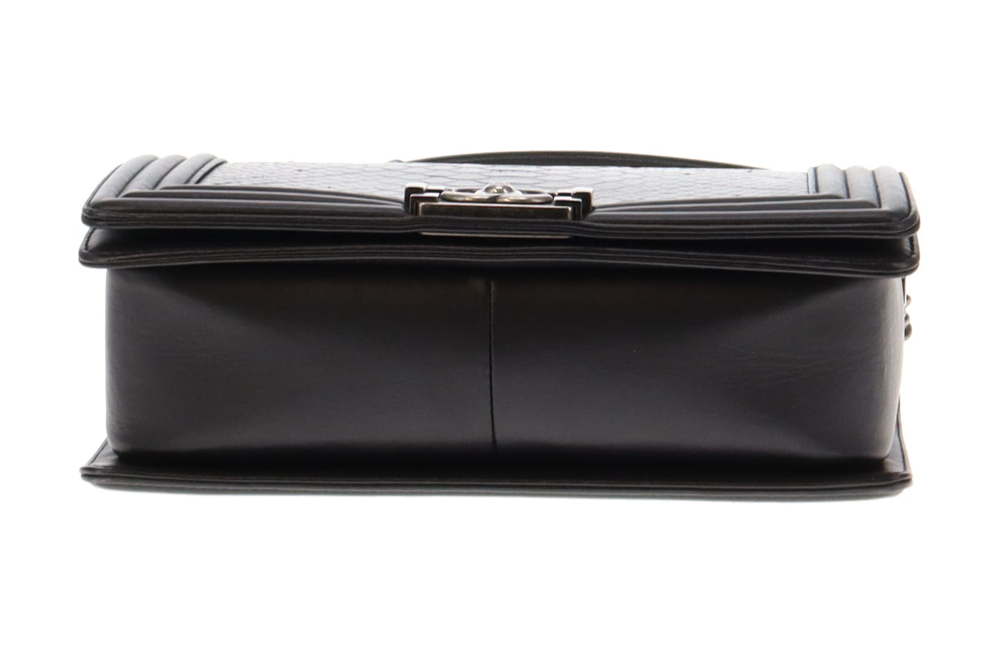 Chanel Navy Leather and Python Old Medium Boy Bag 2014