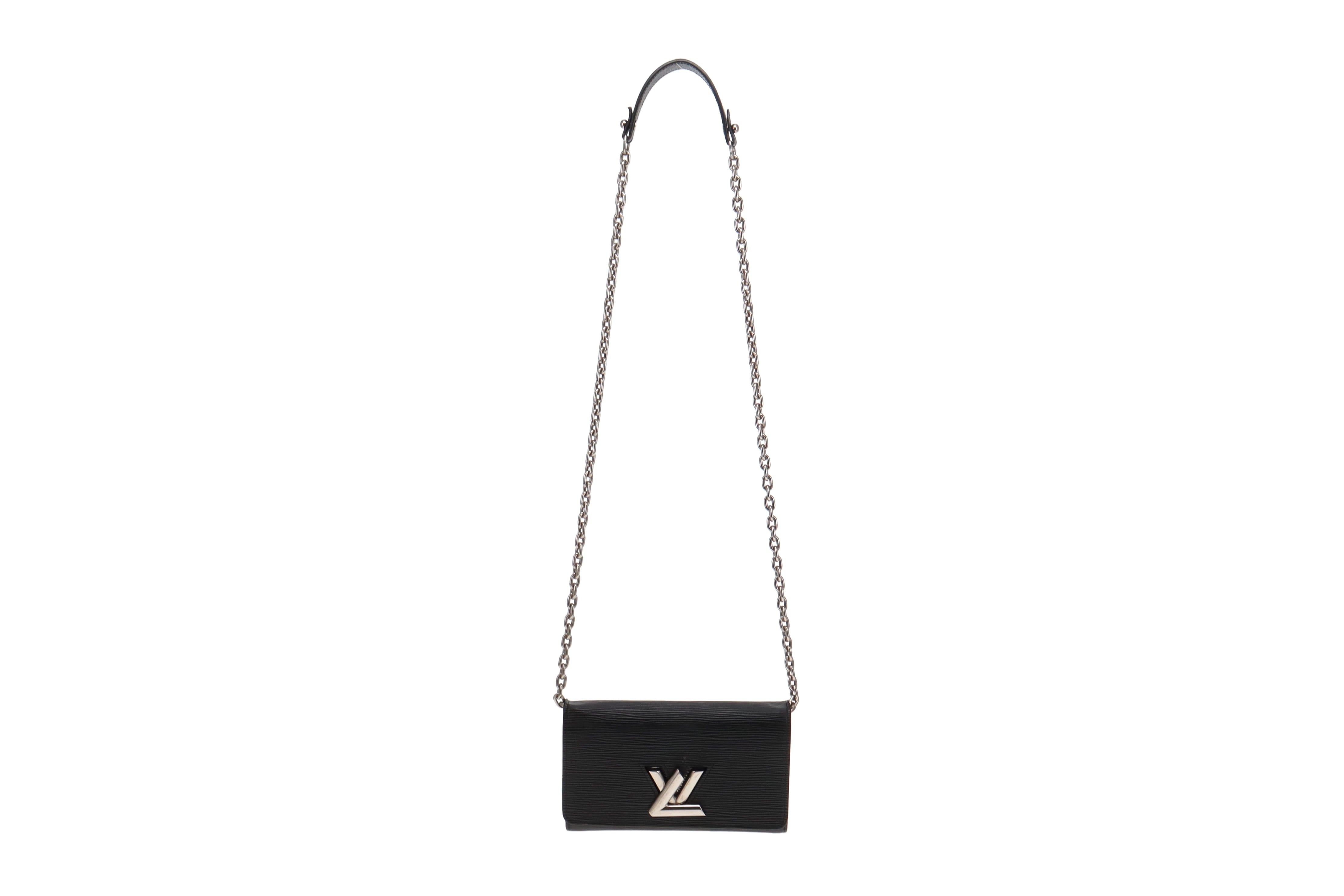 Louis Vuitton EPI Twist Belt Chain Wallet Black
