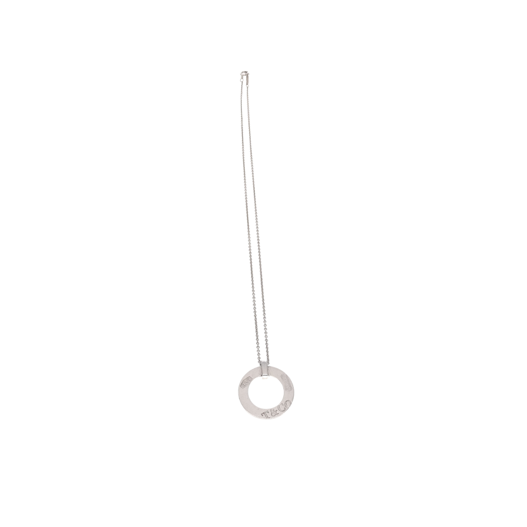 Tiffany & Co Sterling Silver 1837 Open Circle Pendant on Chain