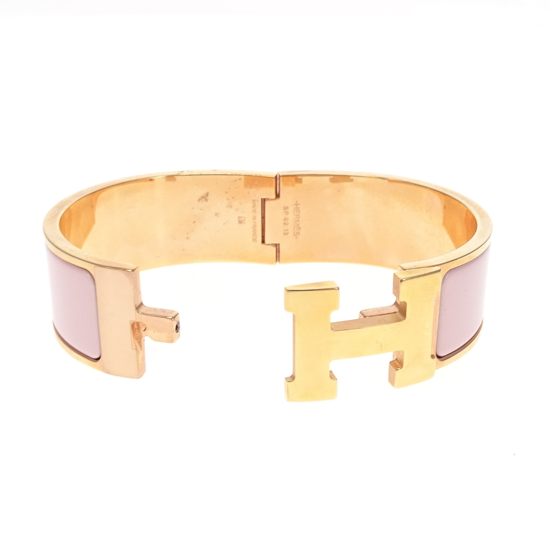 Hermes Rose Candeur Enamel Clic Clac H Bracelet