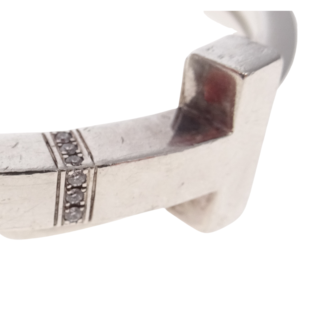 Tiffany & Co T Square Wrap Bracelet Sterling Silver with Diamond