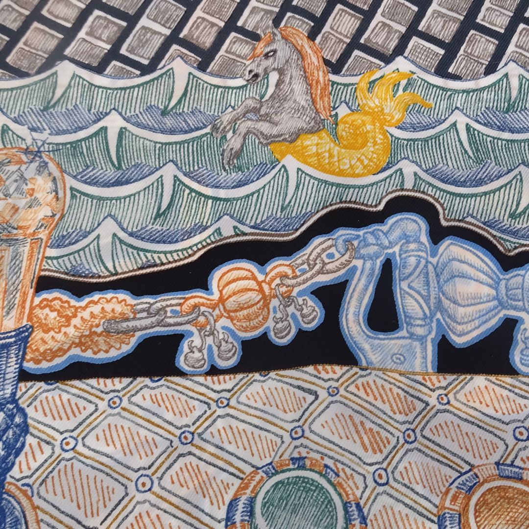 Hermes Scarf 90cm Super Silk Quest