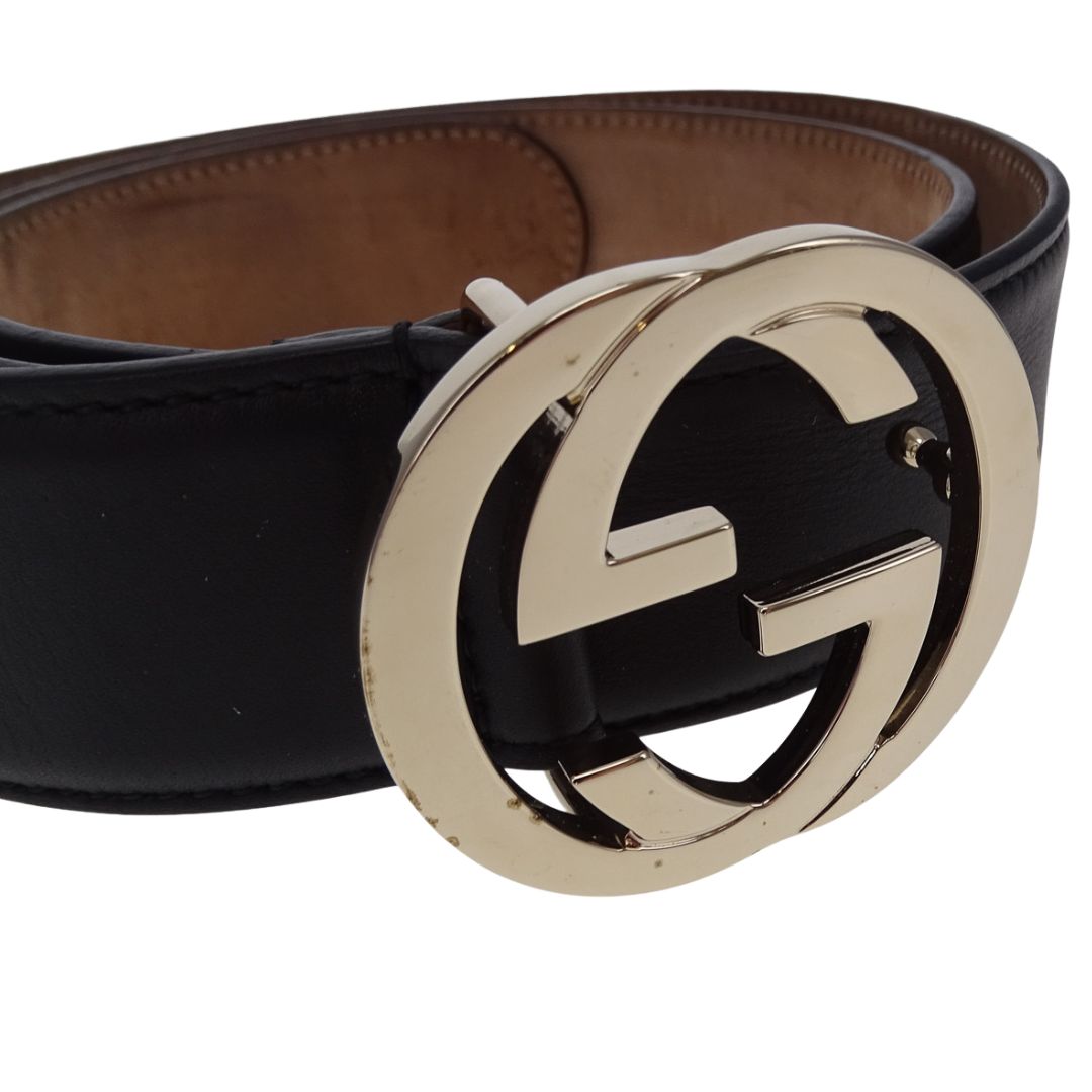 Gucci Interlocking G Belt 4cm Black 90cm