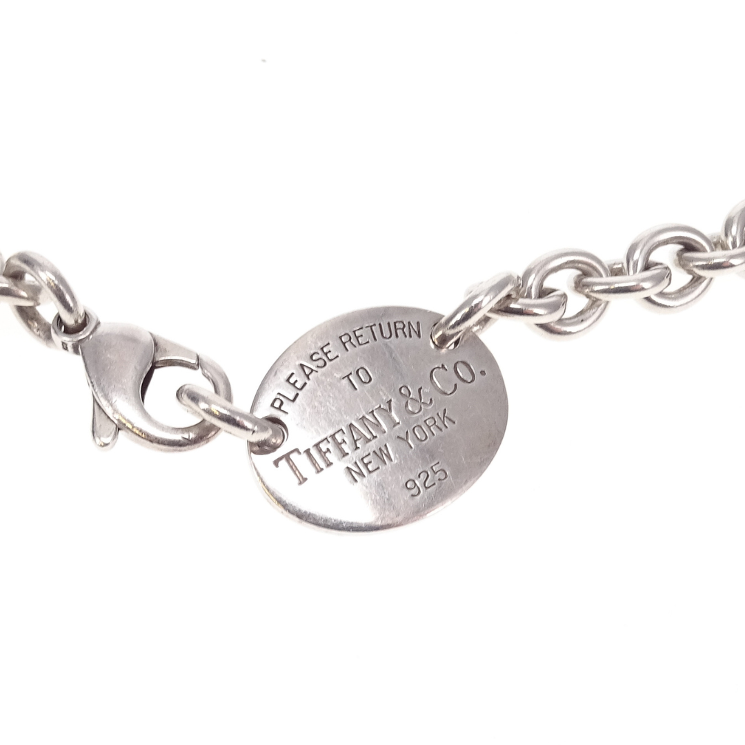 Tiffany & Co RTT Oval Tag Choker Necklace Sterling Silver