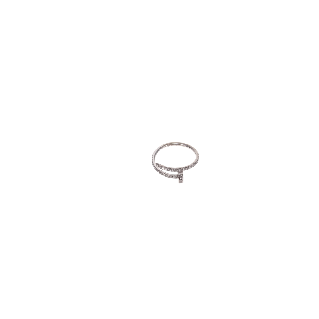 Cartier Juste Un Clou 18kt White Gold Ring With Diamonds Size 55