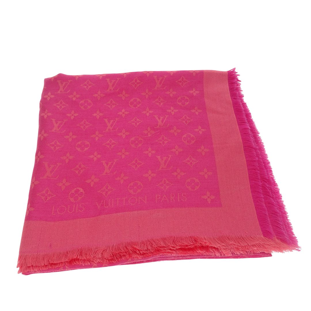 Louis Vuitton Shawl 60% Silk 40% Wool Pink/Orange