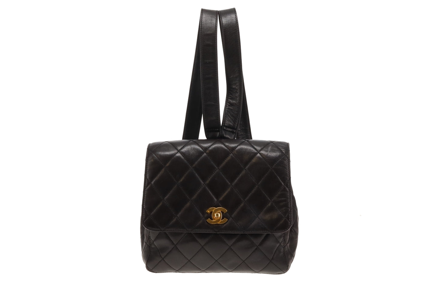 Chanel Black Lambskin Leather GHW CC Backpack 1994/96