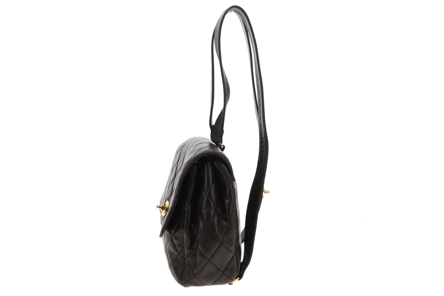 Chanel Black Lambskin Leather GHW CC Backpack 1994/96