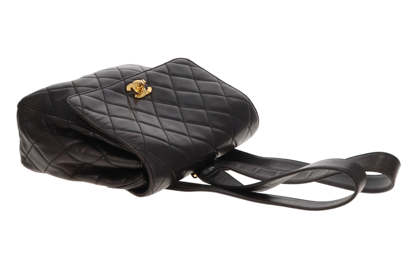 Chanel Black Lambskin Leather GHW CC Backpack 1994/96