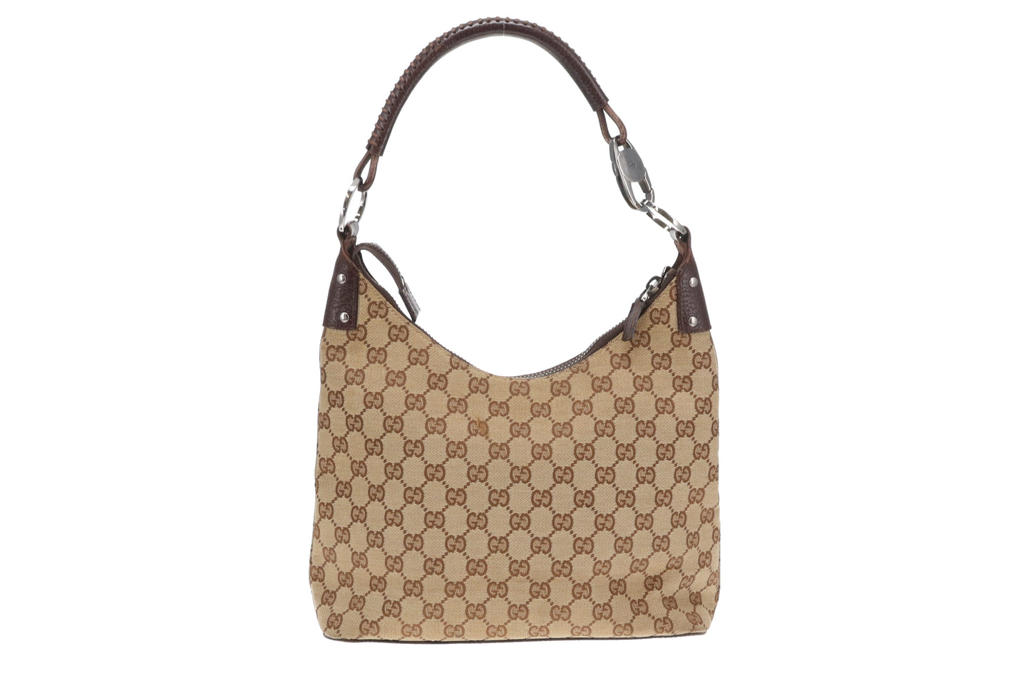 Gucci Twins GG Canvas Hobo Whipstich Handle Vintage