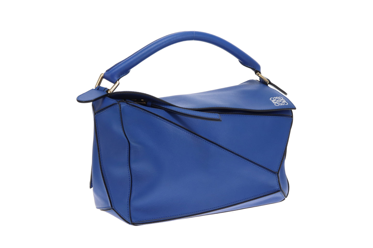 Loewe Puzzle Bag Medium Electric Blue Leather