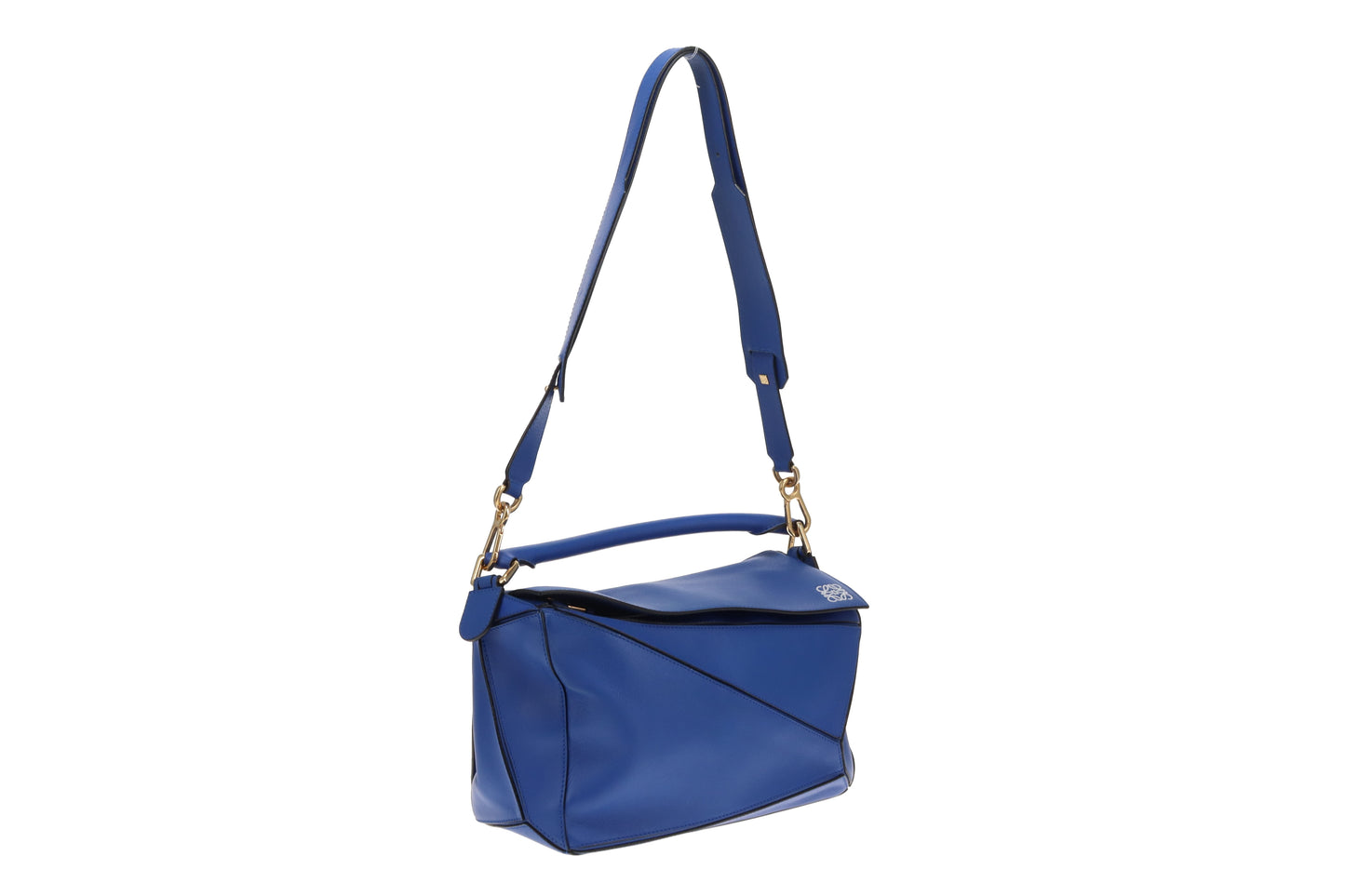 Loewe Puzzle Bag Medium Electric Blue Leather