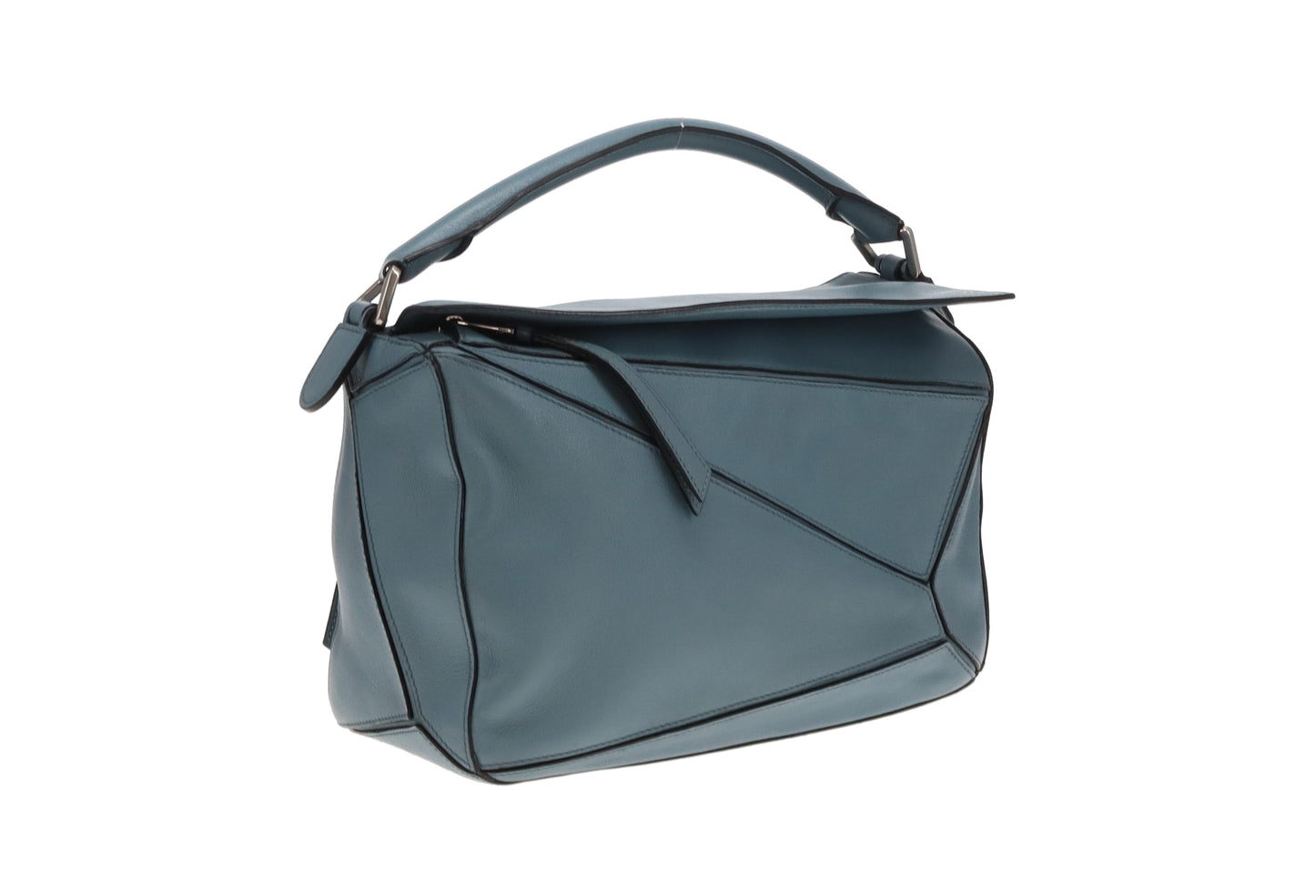 Loewe Puzzle Bag Medium Blue Leather
