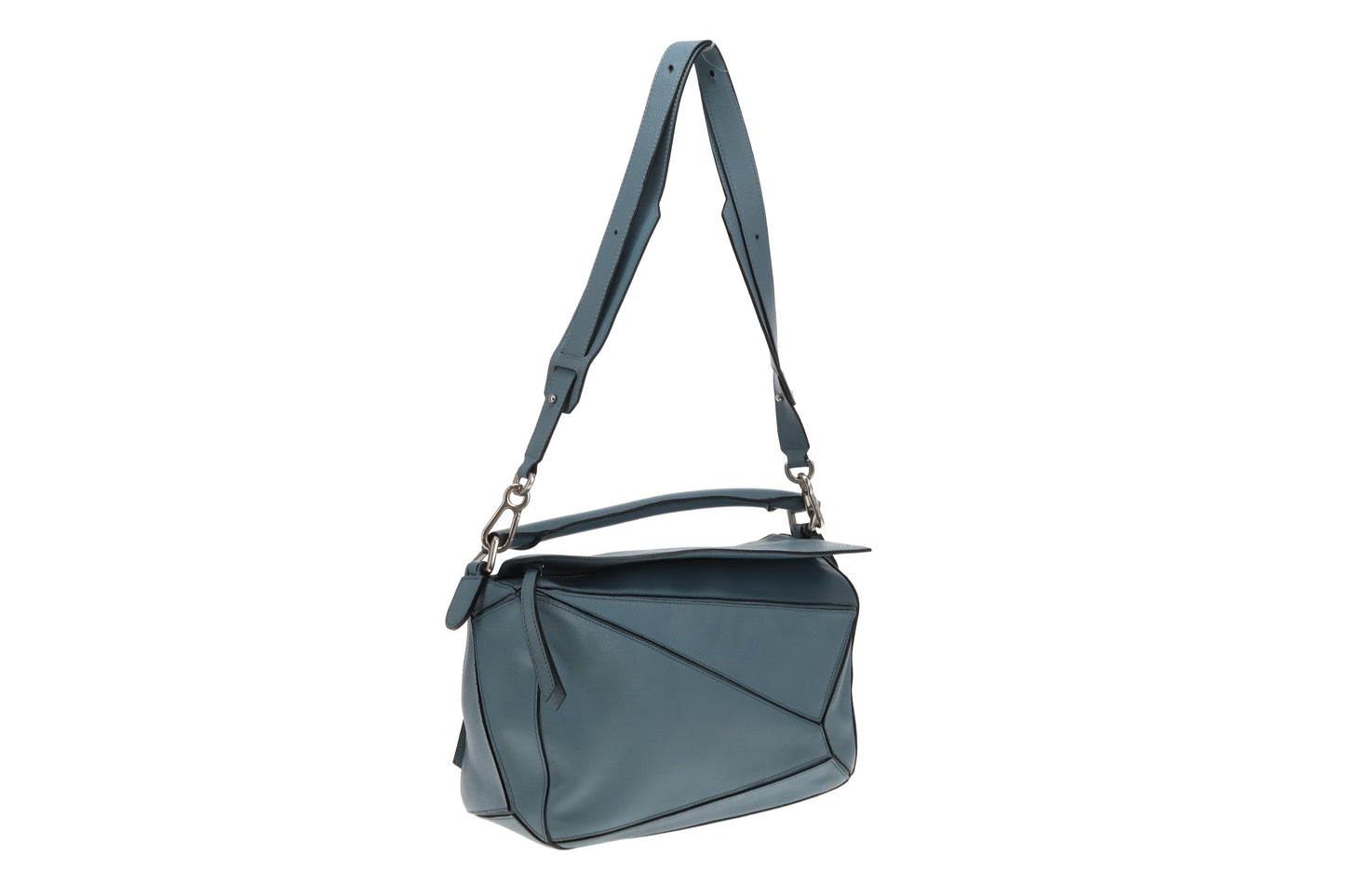 Loewe Puzzle Bag Medium Blue Leather