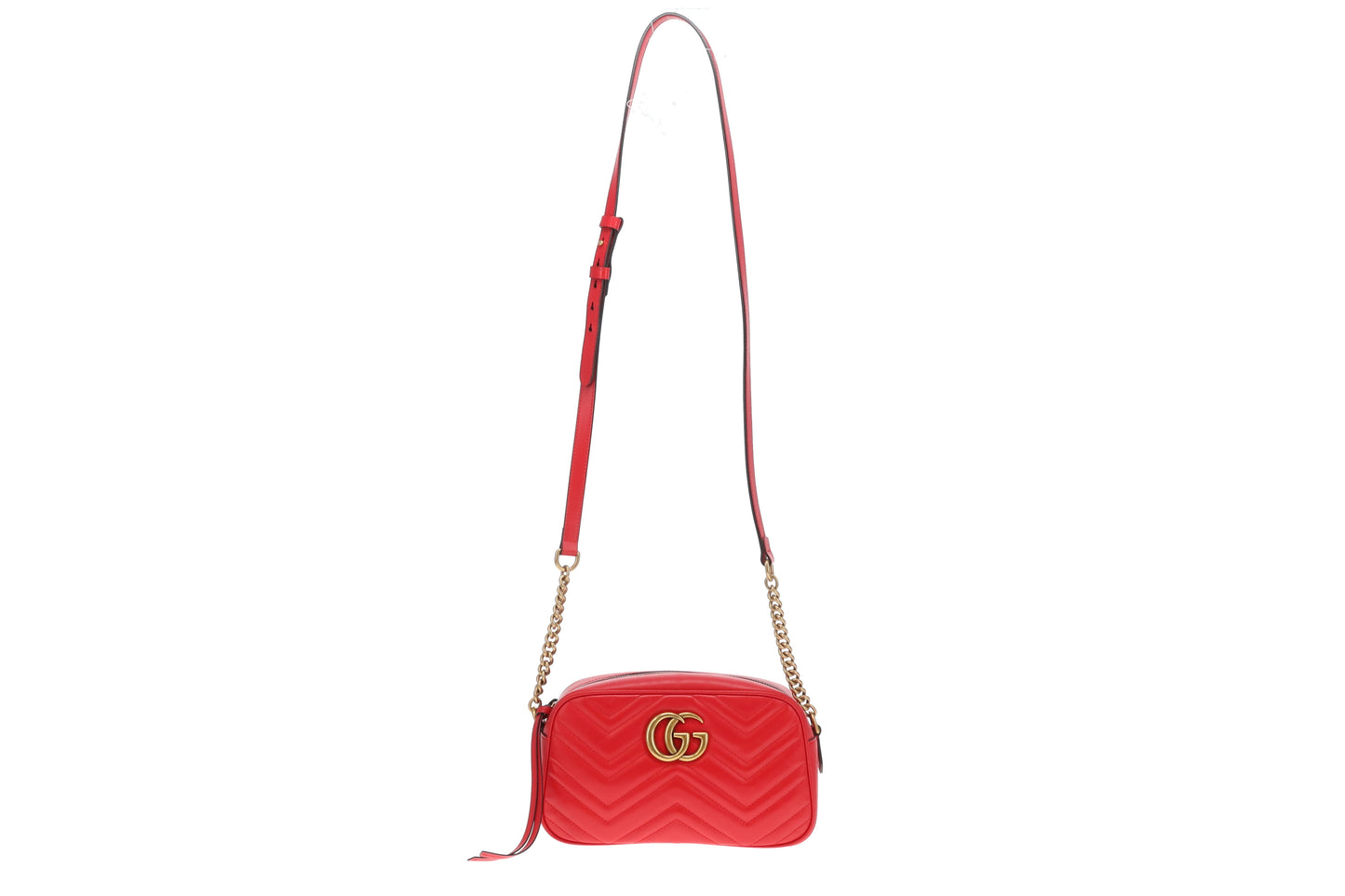 Gucci Marmont Small Camera Bag Red Chevron GH