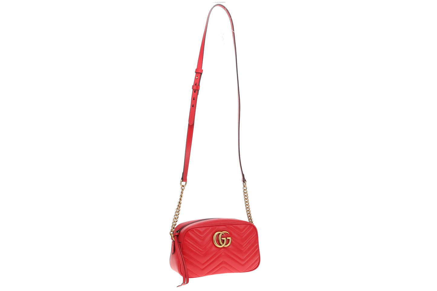Gucci Marmont Small Camera Bag Red Chevron GH