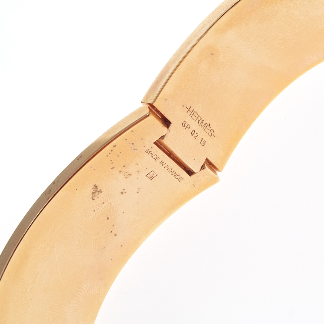 Hermes Rose Candeur Enamel Clic Clac H Bracelet
