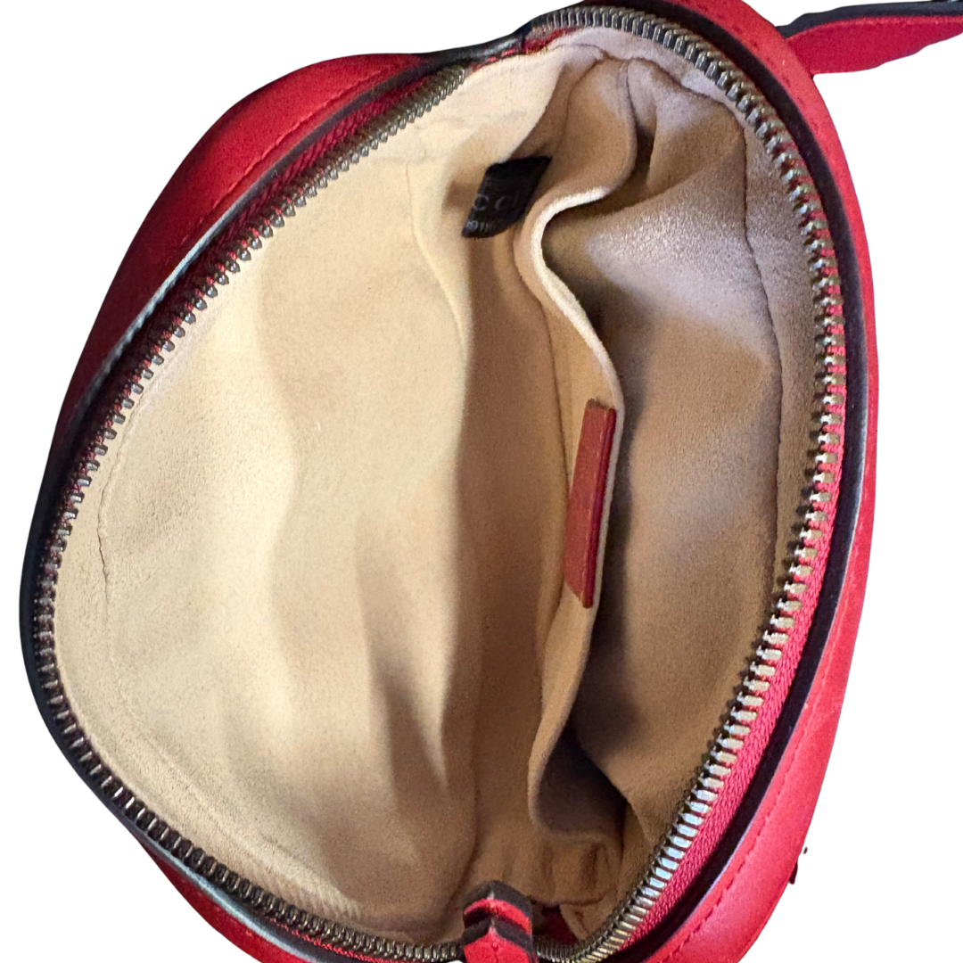 Gucci Marmont Belt Bag Oval Red Leather