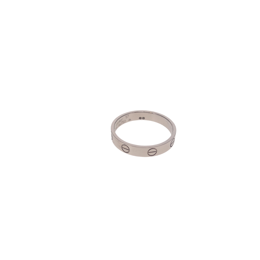 Cartier 18k White Gold Love Wedding Band Size 57