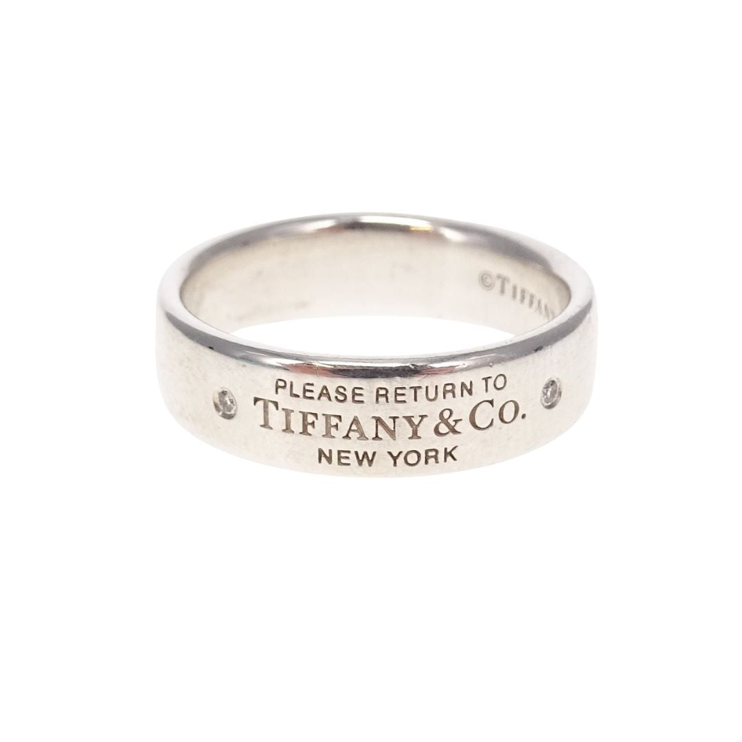 Tiffany & Co RTT Narrow Ring Sterling Silver and Diamonds (size 58)
