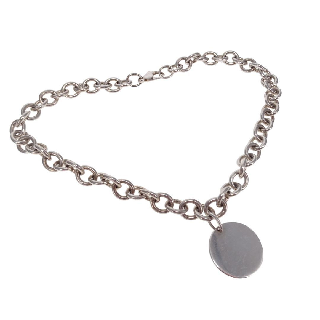 Tiffany & Co Disc Tag Necklace Sterling Silver