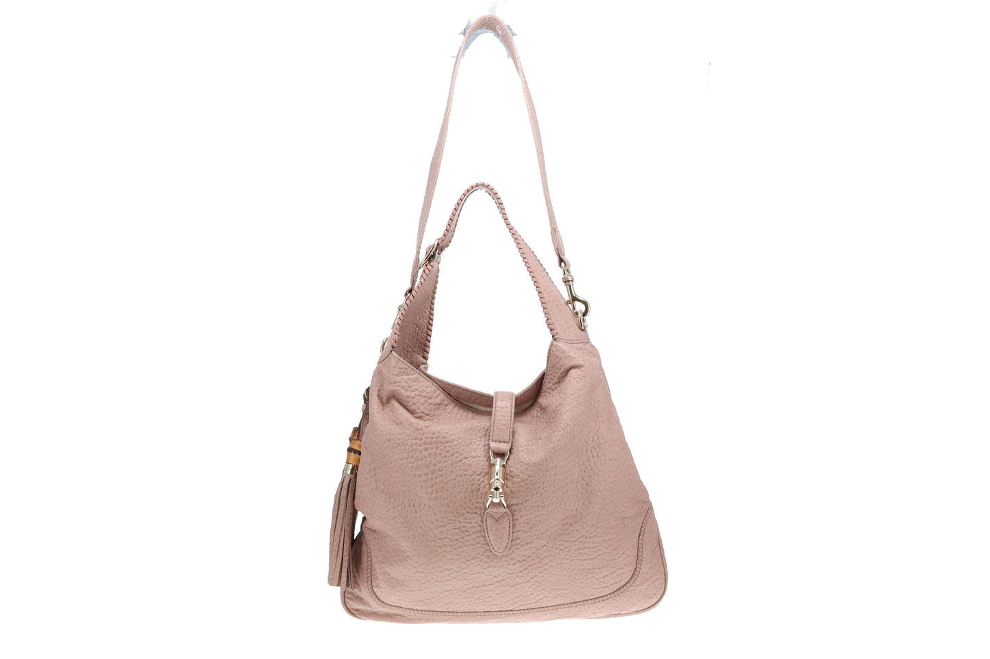 Gucci Pale Pink Textured Leather Large Jackie Vintage Indy Hobo