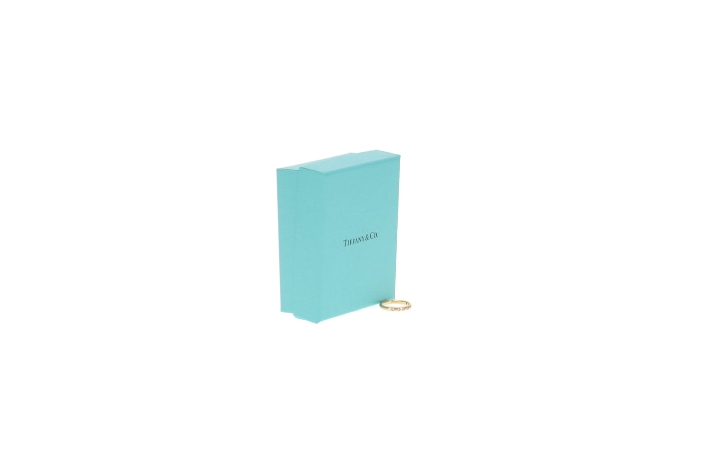 Tiffany & Co 18K Gold Elsa Peretti 8 Diamond Stacking Band Ring (0.16 total carat weight)