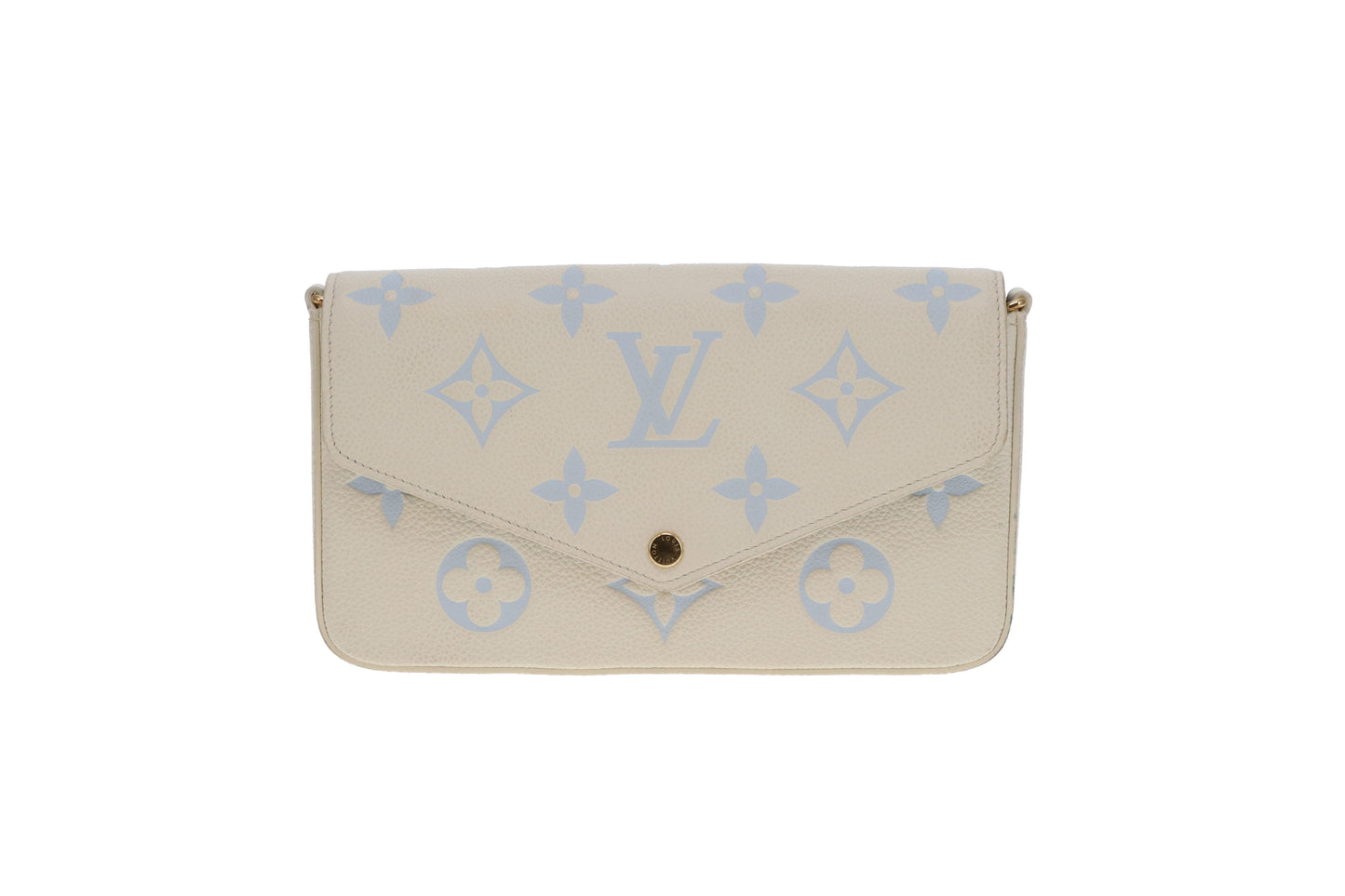 Louis Vuitton Felicie Latte and Candy Blue Giant Empreinte (NFID)