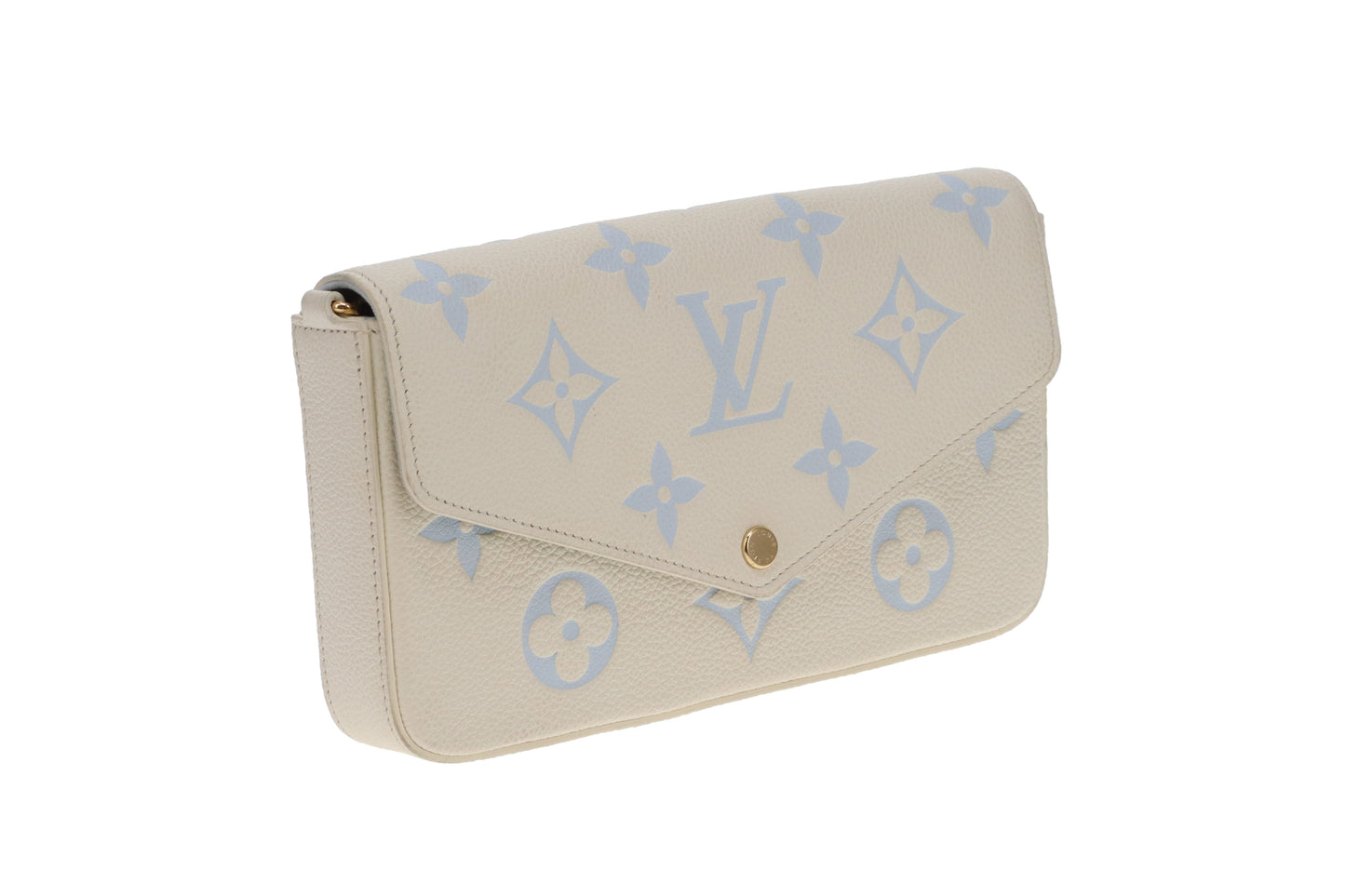 Louis Vuitton Felicie Latte and Candy Blue Giant Empreinte (NFID)