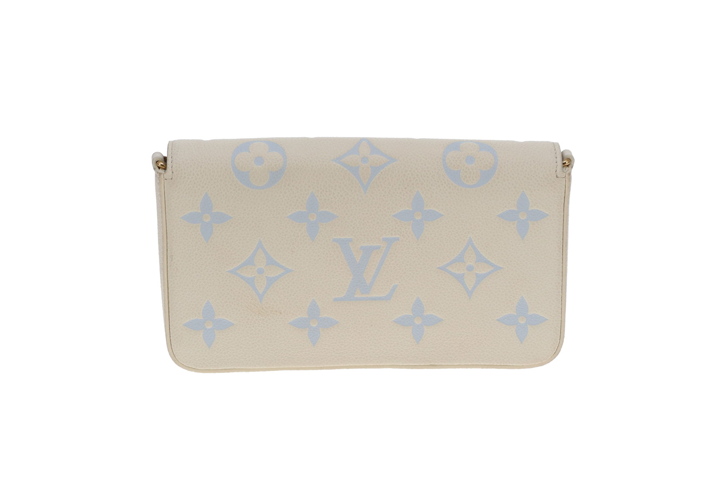 Louis Vuitton Felicie Latte and Candy Blue Giant Empreinte (NFID)