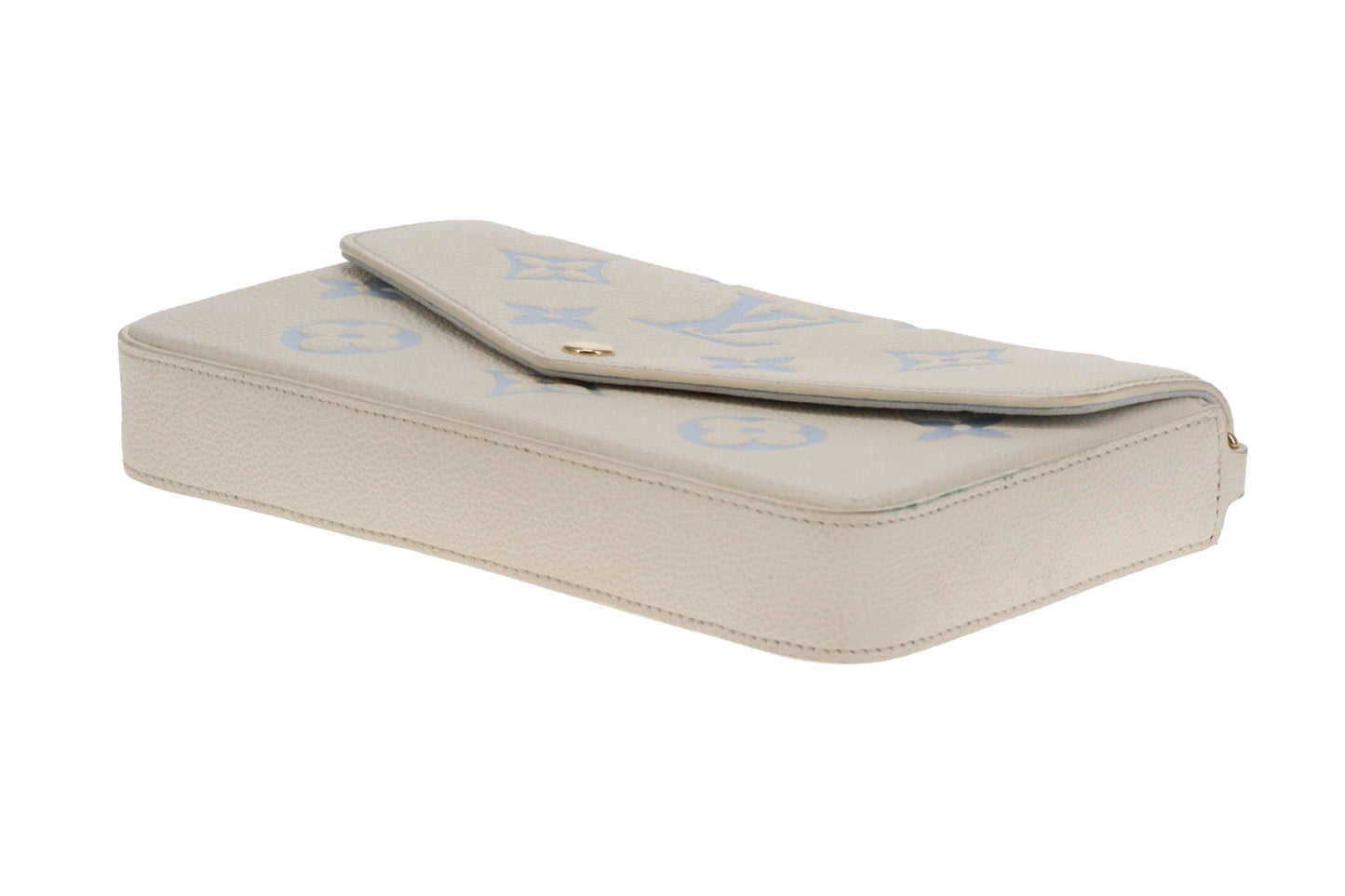 Louis Vuitton Felicie Latte and Candy Blue Giant Empreinte (NFID)