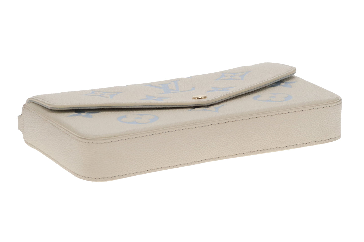 Louis Vuitton Felicie Latte and Candy Blue Giant Empreinte (NFID)