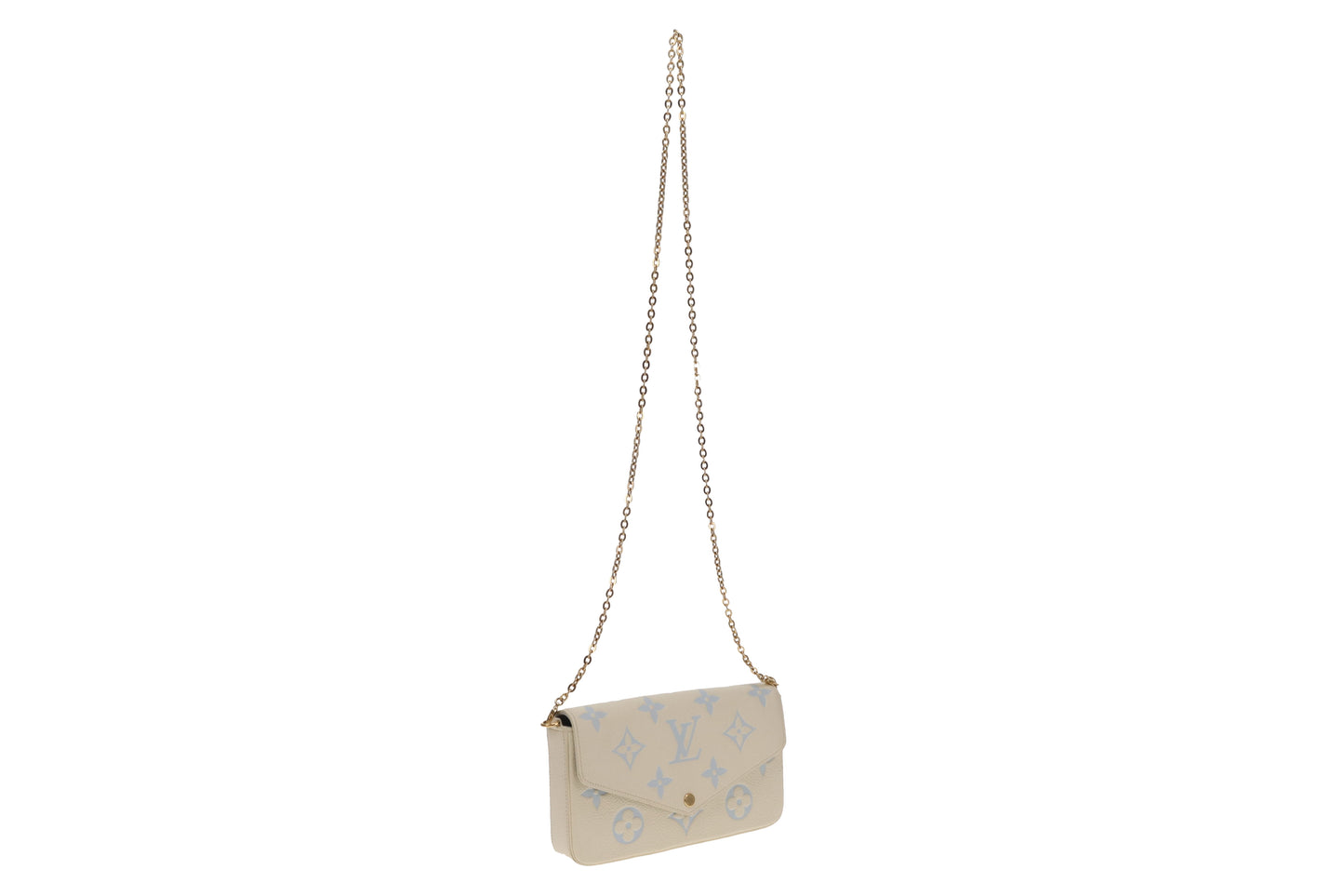 Louis Vuitton Felicie Latte and Candy Blue Giant Empreinte (NFID)