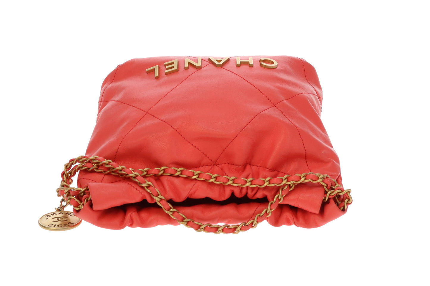 Chanel 22 Mini Coral Pink Leather Shiny Calfskin GHW