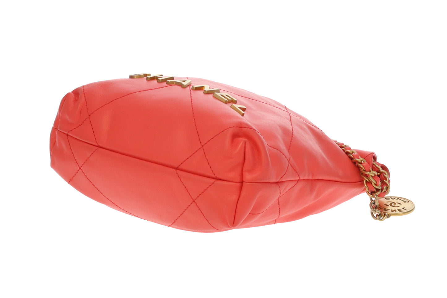 Chanel 22 Mini Coral Pink Leather Shiny Calfskin GHW