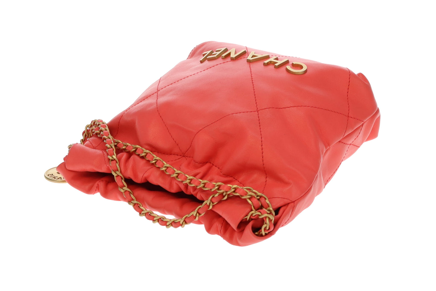 Chanel 22 Mini Coral Pink Leather Shiny Calfskin GHW